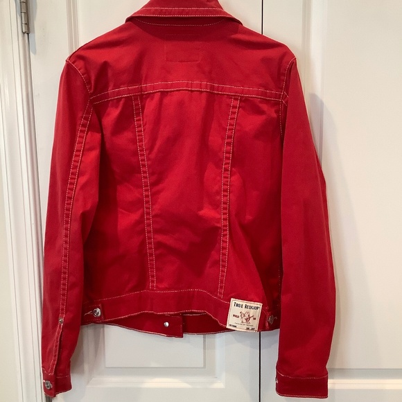 True Religion Cropped Denim Trucker Jacket - L - Picture 5 of 6